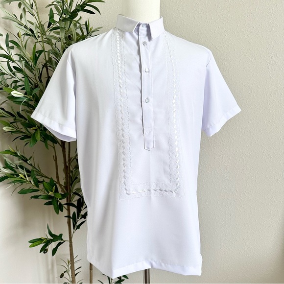 White Hugo Polo Barong Tagalog - Picture 2 of 7